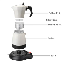 Оптовая продажа 6 чашек Moka Кофеварка 300 мл Moka cot автоматическая кофеварка