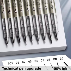 Juego Profesional de 9/12 Rotuladores Artísticos de un Solo Color y Múltiples Modelos, de Tinta Líquida Directa, Adecuados para Dibujar, Bocetar y Propósitos Artísticos - Product Image 2