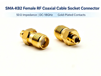 Connecteur de prise de câble coaxial RF plaqué or S MA-KB2 avec une impédance de 50 Ω pour composants de câble coaxial RF haute fréquence