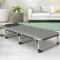 Lit simple pliable multifonctionnel, réglable, durable, grande taille, avec matelas souple pour adultes, lit de camping en métal