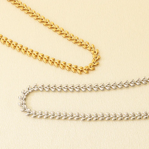 Personalized 304 Stainless Steel Heart Shaped <b>Necklace</b> 18k Vacuum Plated Golden Wheat Spike <b>Chain</b> Elegant Fashion Jewelry - Product Image 4