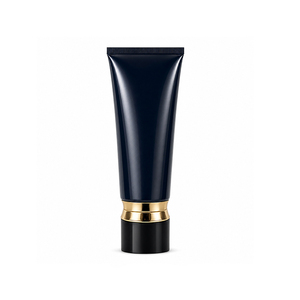 Luxury Black <b>Plastic</b> Cosmetic Squeeze <b>Tube</b> with Gold Electroplated Screw Cap - Product Image 1