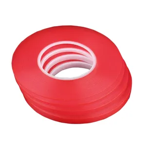 D/S Solvent Glue Clear Polyester Strong Adhesive 90U MOPP Red Double Sided PET Tape