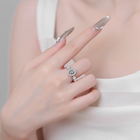 Женское кольцо из стерлингового серебра S925 с позолотой 14K, религиозный ретро-дизайн в форме капли воды