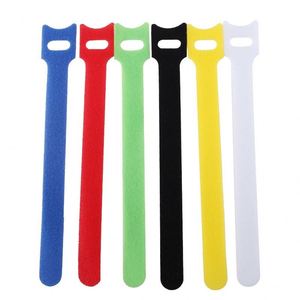 Sangles réutilisables en nylon coloré, attaches de câbles en forme de T, multifonctionnelles, pour la gestion des câbles de données avec Velcro - Product Image 4
