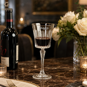 <span class=keywords><strong>Verre</strong></span> à vin vintage en cristal sans plomb à nervures, flûtes à champagne à long pied, verres à vin classiques à pied pour la dégustation - Product Image 6