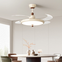 Ventilateur de plafond lumineux moderne à LED de 42 pouces avec moteur CC, télécommande, 6 vitesses, variateur d'intensité, lampe de plafond, nouveau prix d'usine 2026