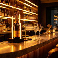 Support d'affichage de bouteilles de vin en acrylique LED personnalisé, présentoir lumineux pour bouteilles d'alcool, pour bar, magasin de vin, vitrine de magasin de détail, OEM