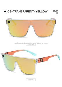 Lunettes de soleil futuristes personnalisées de la série Elegent fabriquées en Chine avec des verres TAC et un cadre en PC, protection UV400, couleurs rouge/bleu/rose - Product Image 6