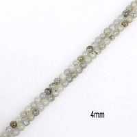 Cuentas de labradorita de 4mm, 6mm, 8mm, 10mm, cuentas de piedra de labradorita Natural, accesorio de cuentas naturales para fabricación de joyas, Color blanco de 15"