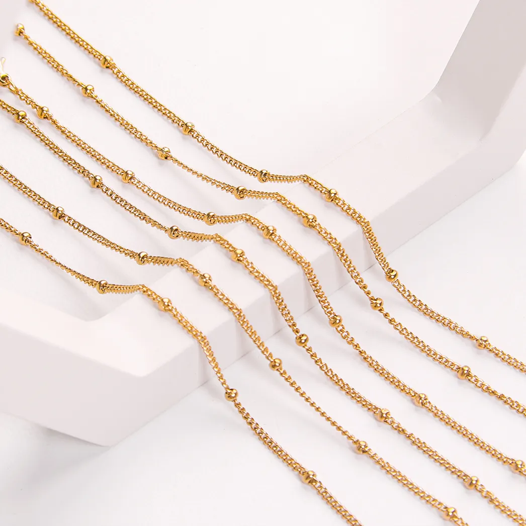 Powell Großhandel Modeschmuck 20 Zoll 2 Mm dünne Rondelle Perlen Satelliten kette Edelstahl Perlenkette Halskette
