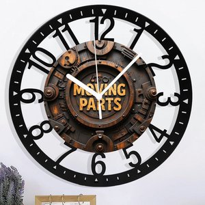 25cm Round Iron Clock Designed as a <strong>Pharmacy</strong> Mortar and Pestle - Product Image 3