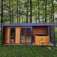 Sauna extérieur de luxe moderne en bois massif, grande taille, pour 4 personnes, avec contrôle informatique, bain à remous pour villa ou appartement