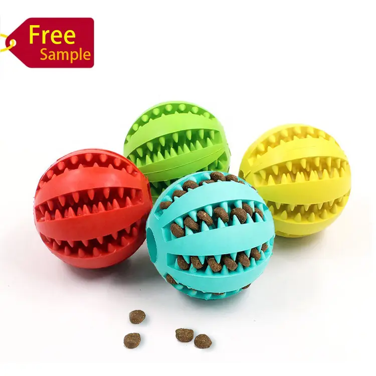 Supplier Free Sample Rubber Indestructible Hiding Food Puzzle Bite Interactive Pet Ball Chew Dog Toy