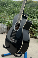 Aiersi Brand 4 String Electric Acoustic Bass Guitar Cheap Price Custom logo Gloss Black Cutaway Steel String Musical Instrument