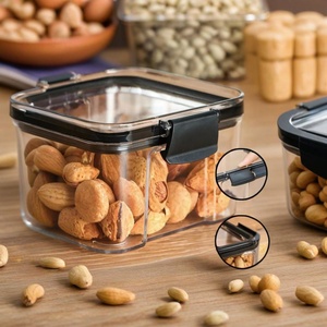 Modern Clear Airtight Dry Goods Storage Plastic Clear Kitchen Food Box Storage Containers <b>Set</b> for Dried Fruits Storage - Product Image 5