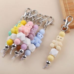 Cute Metal Silicone <b>Bear</b> Keychain Macaron Color Gummy <b>Bear</b> Keyring for Women Girls Kawaii Bag Charms Backpack Pendant Bulk - Product Image 5