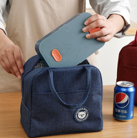 Sac à bento cationique simple sac de repas isolé à main sac de rangement d'isolation alimentaire de couleur unie pour étudiant