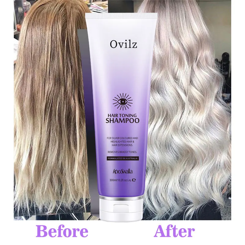 OEM Ovilz Blonde Hair Keratin Treatment Anti- brassy Purple Toner Shampoo For Blonde Hair Keep No Yellow Effect
