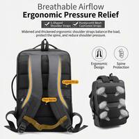 Sac à dos pour ordinateur portable antichoc multifonctionnel avec compartiment USB, en polyester durable, idéal pour le bureau - Grande Vente