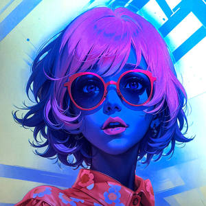Impressões de Arte Personalizadas com Tinta Neon Azul/Vermelha, Pôster de Personagem de Anime Manga com Fluorescência que Brilha no Escuro com Luz UV - Product Image 6