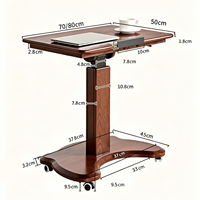 Bureau d'ordinateur portable rectangulaire en bois, réglable en hauteur, pliable, pneumatique, de qualité supérieure, pour la maison, le bureau ou la chambre à coucher
