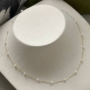 Collier en perles d'eau douce Akoya naturelles S925, chaîne ciel étoilé féerique, 3-4 perles, extrêmement brillant, sans défaut - Product Image 2