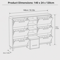 Meuble à chaussures en bois ultra-plat réglable, armoire de rangement autoportante pour entrée avec compartiments rabattables et tiroirs, capacité de 30 paires