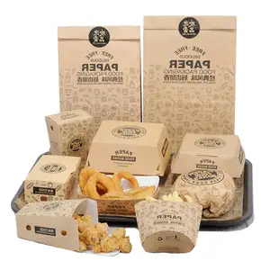 Imballaggio per alimenti con stampa personalizzata patatine fritte pollo Sushi Take Away Box Fast Food confezione per hamburger usa e getta