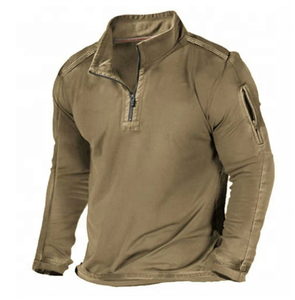 T-shirt à manches longues pour homme printemps-automne avec poche zippée extérieure, sweat à capuche à manches longues avec impression de logo disponible - Product Image 3