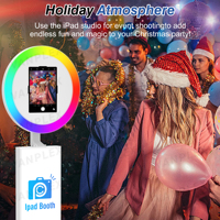 Convertidor de Fotomatón para iPad de 10.2-13 Pulgadas con Luz RGB, Funda Protectora y 2 Años de Garantía (Stock en EE. UU.)