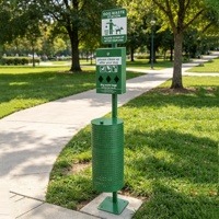 Estante de almacenamiento para estación de residuos de perros, patio trasero al aire libre, parque, caca de Mascota, cubo de basura, contenedor de basura a prueba de animales para perros