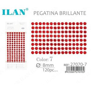 Ilan Adesivo Brillante 8mm Colore Rosso 7 120pz Strass - Product Image 3
