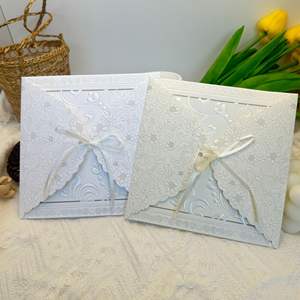 Fabrik Individueller Druck von Briefpapier mit Logo - Bestseller Hochwertige 3D-Geprägte Ausgeschnittene Design-Hochzeitseinladungen - Product Image 2