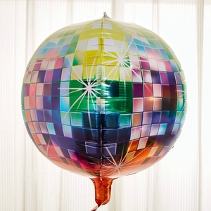 Nueva llegada de 22 pulgadas 4D redondo colorido <span class=keywords><strong>Disco</strong></span> 4D Bola de helio globo de la hoja para decoración de fiesta - Product Image 6
