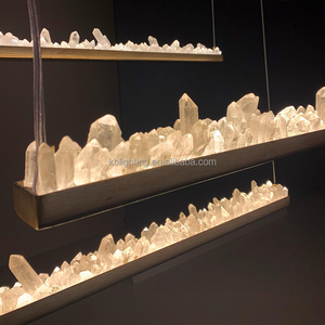 Nghệ thuật đá thạch anh trang trí chiếu sáng tự nhiên pha lê đá đèn chùm đá pha lê Đèn chùm cho khách sạn phòng khách - Product Image 1