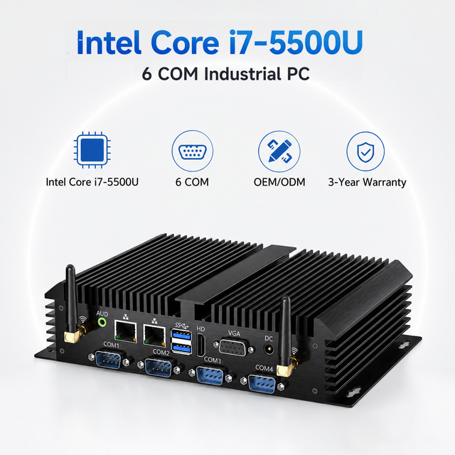 Industrial Computer Intel I3-5005U I5-4200U I7-5500U DDR3 16GB MSATA SATA HDD SSD Dual LAN, Fanless Industrial Mini PC