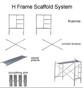 Échafaudage en acier pour la construction, échafaudage portatif en H, échafaudage traversable, échafaudage métallique pour portes, cadres d'échafaudage, matériel de construction - Product Image 4
