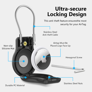 Con gancho de anillo de Metal Anti Lost Locator case a prueba de golpes Hard Pc Dog Cat Pet Tracker Holder para <span class=keywords><strong>Apple</strong></span> airtag - Product Image 2