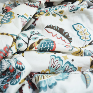 Fierté traditionnelle de paon partout imprimé Double réversible Dohar 100% coton Premium point à la main 90*115 "taille support couette - Product Image 1