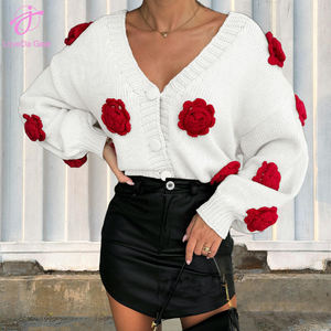 <span class=keywords><strong>Cardigan</strong></span> maglione con bottone a maniche lunghe con scollo a V per donna all'ingrosso Loveda autunno e inverno - Product Image 5