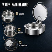 Chauffe-Plats Buffet 6L en Acier Inoxydable à Circulation d'Eau Chaude, Contrôle Tactile Numérique Intelligent, 30-90°C, Économie d'Énergie 12 Heures