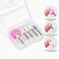 Ensemble de 5 embouts de ponçage pour ongles en diamant, têtes de polissage électriques durables pour l'élimination des cuticules