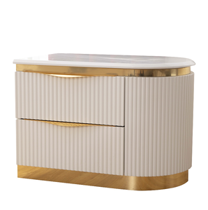 Modern Adjustable 2-<b>Drawer</b> Wood Nightstand in White for Bedroom Furniture - Product Image 1