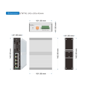 Commutateur géré CF FIBERLINK de qualité industrielle à 6 ports, 2 SFP, 4 RJ45, QoS, SNMP, VLAN, gestion du réseau, capacité 12 Gbps - Product Image 6