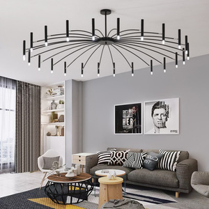 Lámpara de Techo Moderna Dorada, E26 LED 3500K, Luz Blanca Cálida, Acero, Altura Ajustable, Regulable, para Sala de Estar Grande - Product Image 3