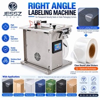 Machine d'étiquetage semi-automatique électrique de bureau pour coins de boîtes, avec plateforme de réglage fin pour étiquettes de sécurité de boîtes pliantes