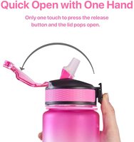 Bouteille d'eau réutilisable Olerd Tritan Sport avec paille, sans BPA, écologique, avec dégradé de couleurs personnalisé pour le vélo et le cross-country