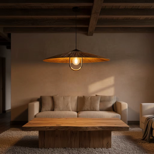 Lampe suspendue en paille de style vintage, décoration d'intérieur, salon, café, hôtel, lustre rustique, grande taille - Product Image 2