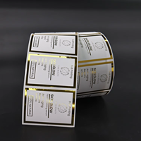 Autocollants personnalisés avec logo imprimé en feuille d'or et étiquettes QR code, étiquettes adhésives en vinyle PVC personnalisées pour produits alimentaires, résistantes à l'eau, en rouleau